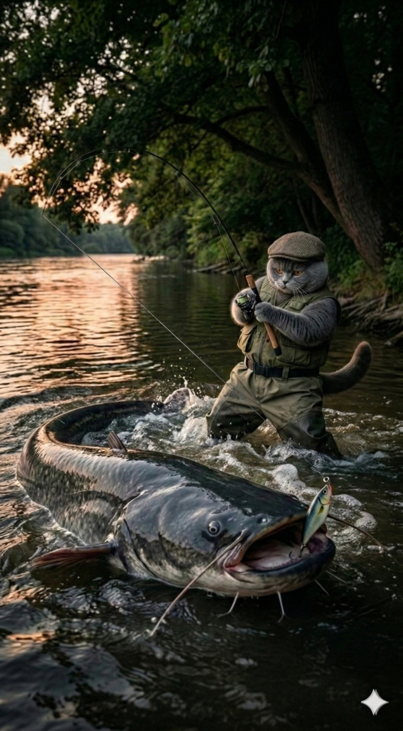 barnabé peche un beau silure